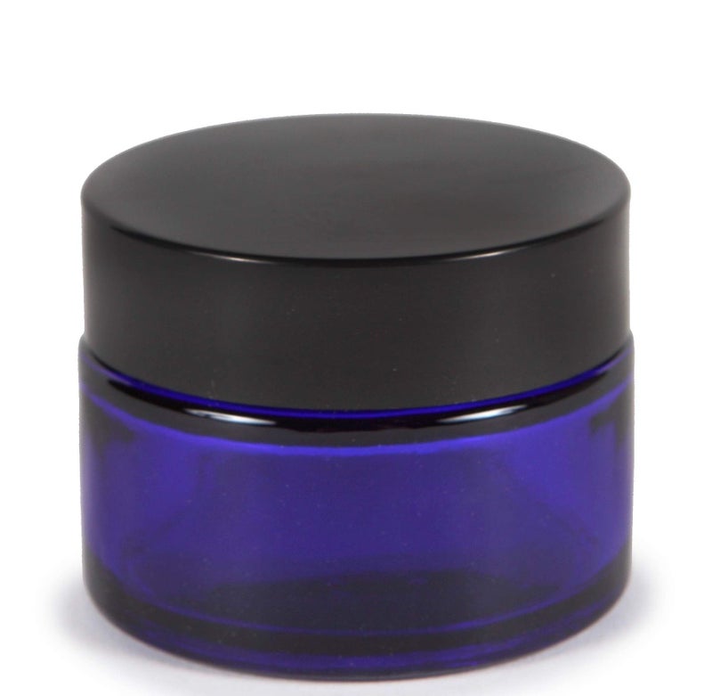 Vivaplex, 12, Cobalt Blue, 1 oz, Round Glass Jars, with Inner Liners and black Lids - Image 5